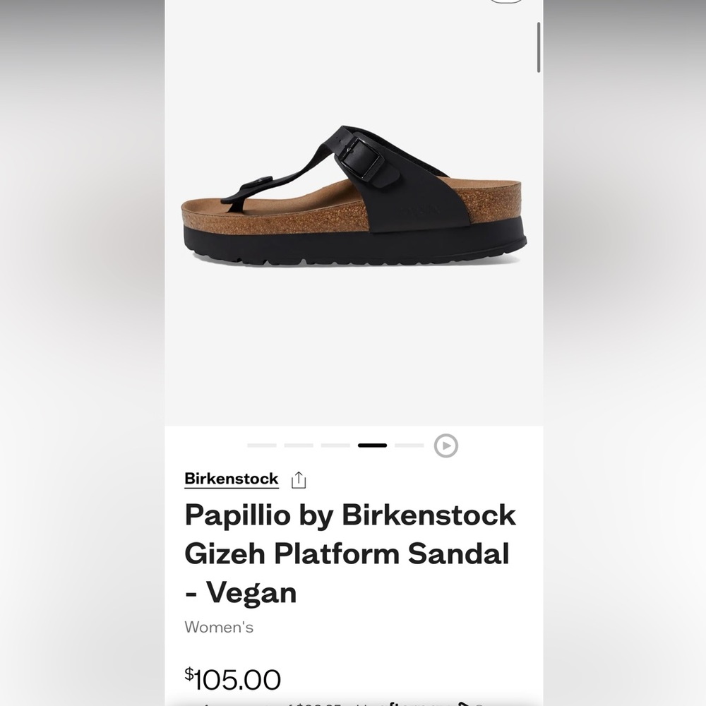 Papillio by Birkenstock Gizeh Platform Sandal - Vegan Size 39/8.5